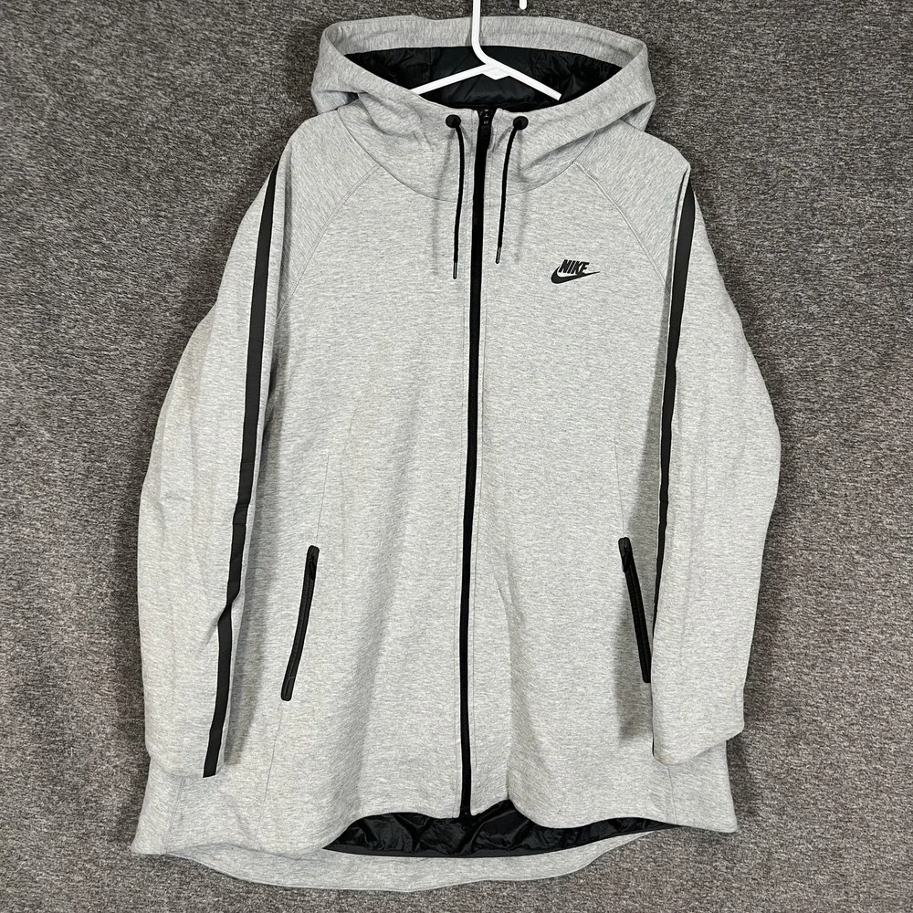 Nike Aeroloft Tech Fleece Parka Jacket Women's 2XL Gray‎ Insulated Full Zip